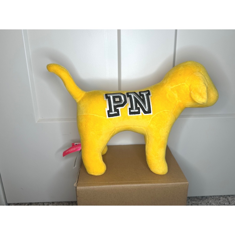 Victorias Secret PINK‎ Nation Yellow Plush Dog Mascot PN Patch Limited Edition